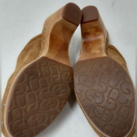 UGG Women's Brown Suede Leather Clogs, Size 8 - Picture 3 of 6